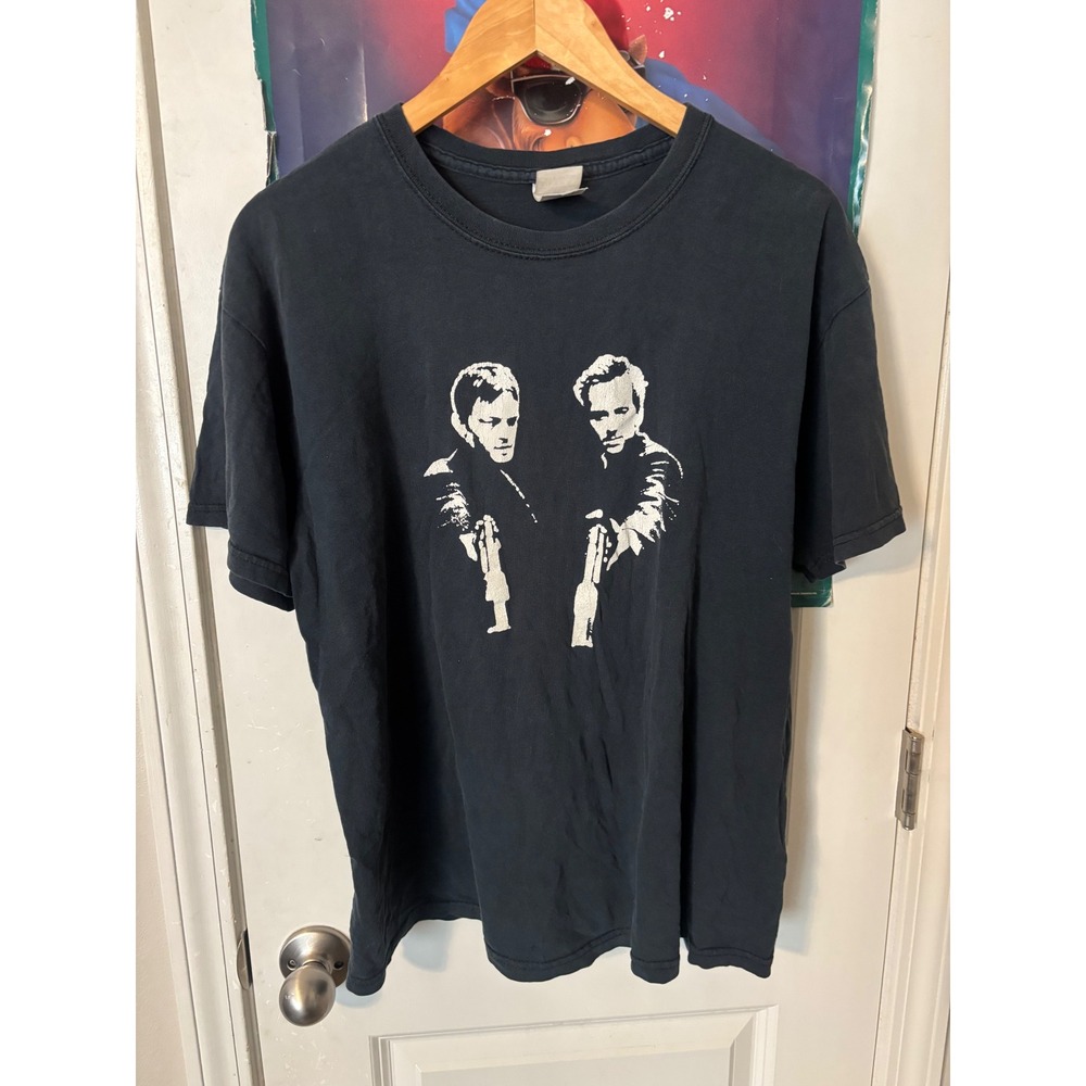 Boondock Saints Movie Graphic T-Shirt Black Family Prayer Quote Mens XL Pinhole